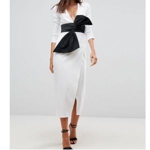 ASOS origami deep plunge dress